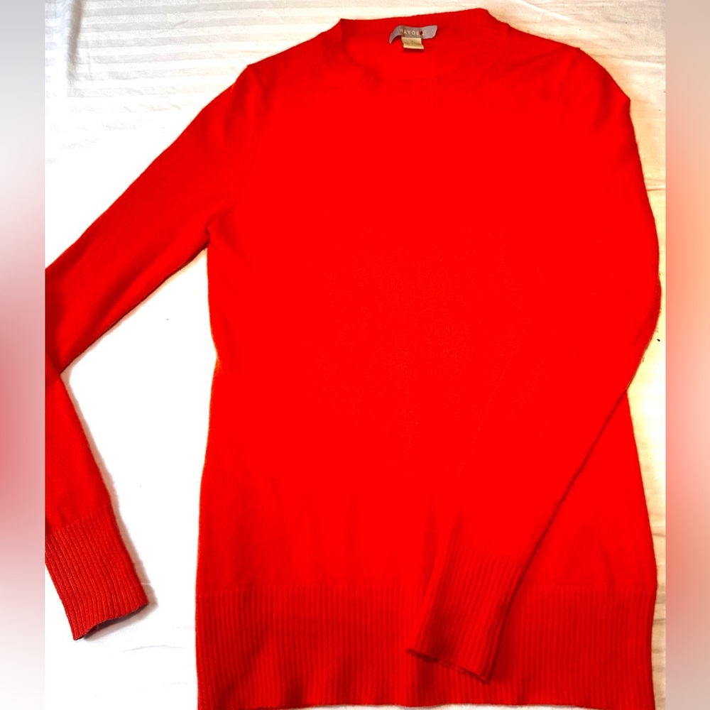 Hayden Bright Orange 100% Cashmere Sweater. Size Small